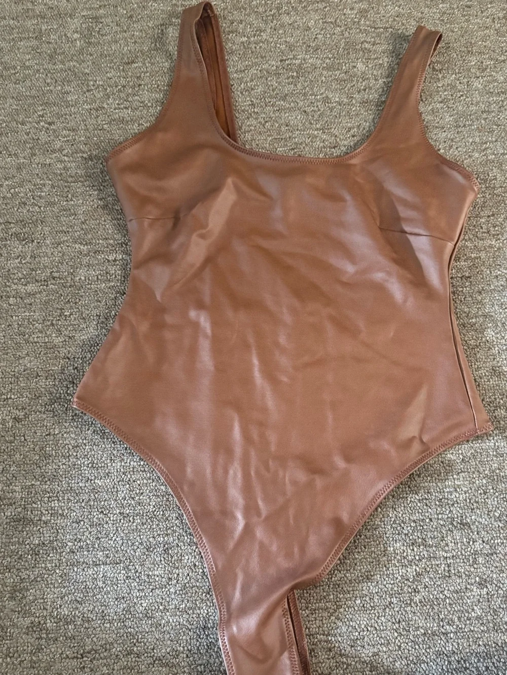 Women’s Scoop Neck One-Piece Swimsuit in Brown